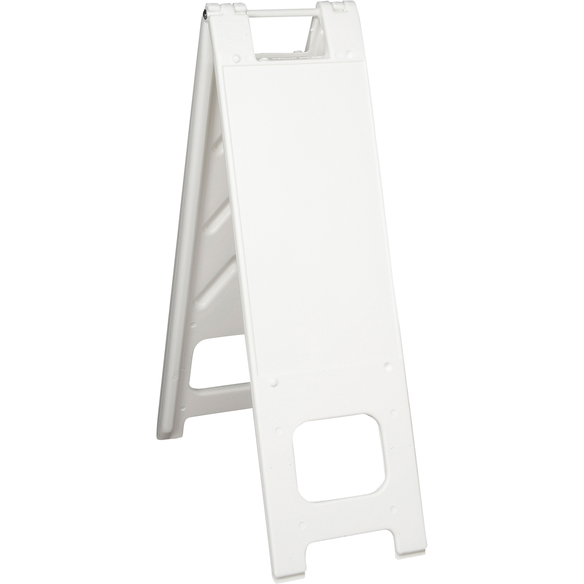 Plasticade Narrowcade Heavy-Duty A-Frame Sign Stand, White, 45in.H x 13in.W x 3in.D, Model# 150-W